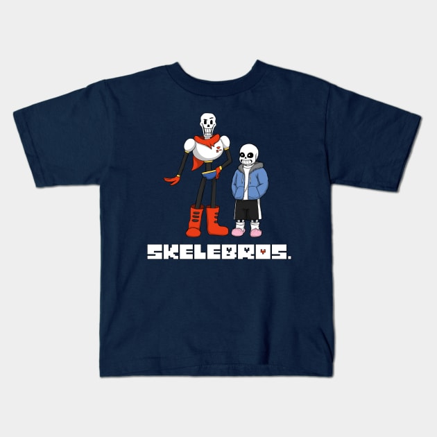 Undertale Skelebros Sans and Papyrus Kids T-Shirt by halegrafx